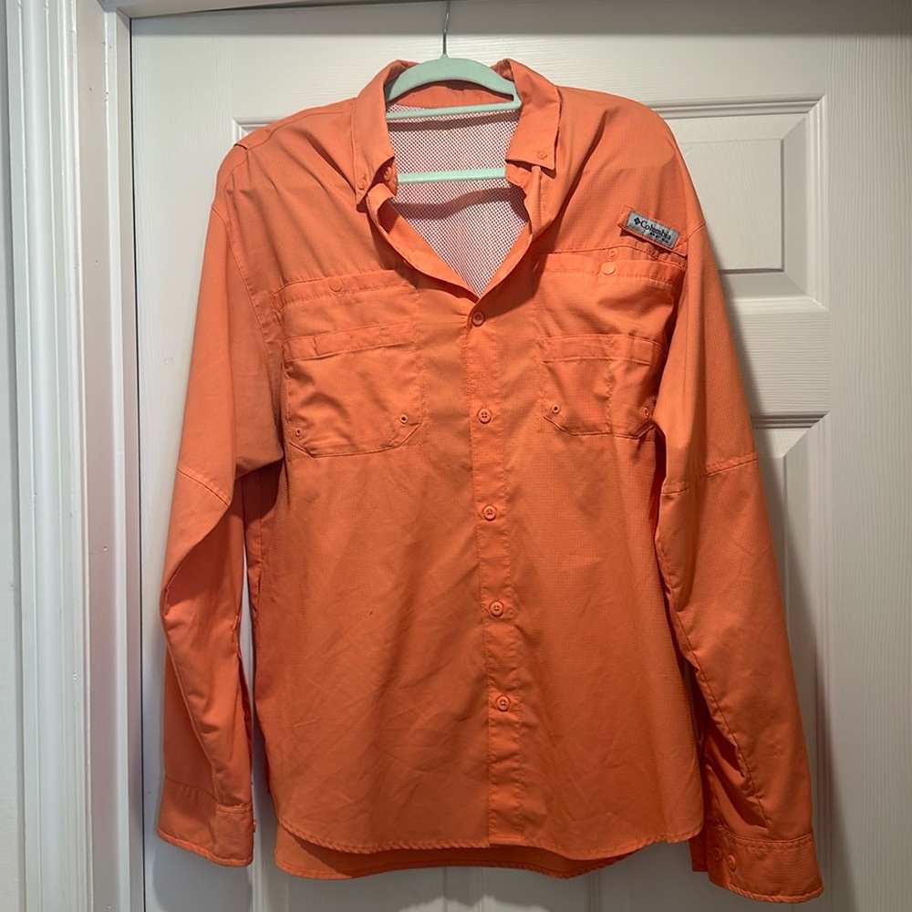 PFG Colombia Sunshirt Men’s Orange Good Condition Medium Large